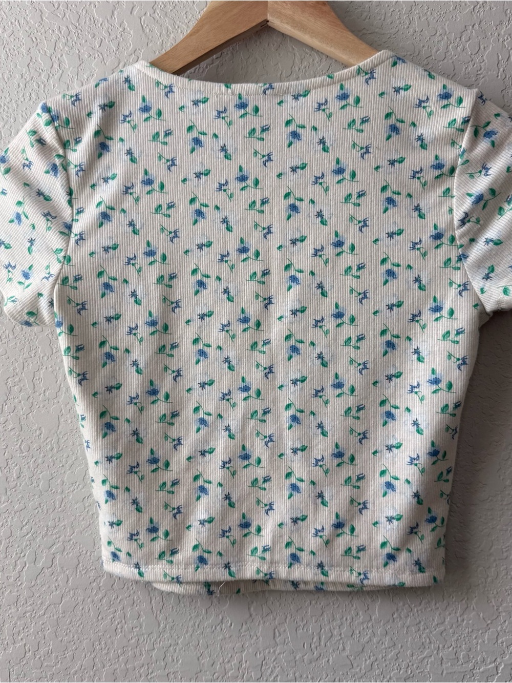 Princess Polly Cream Floral Ribbed Tee - Picture 2 of 4